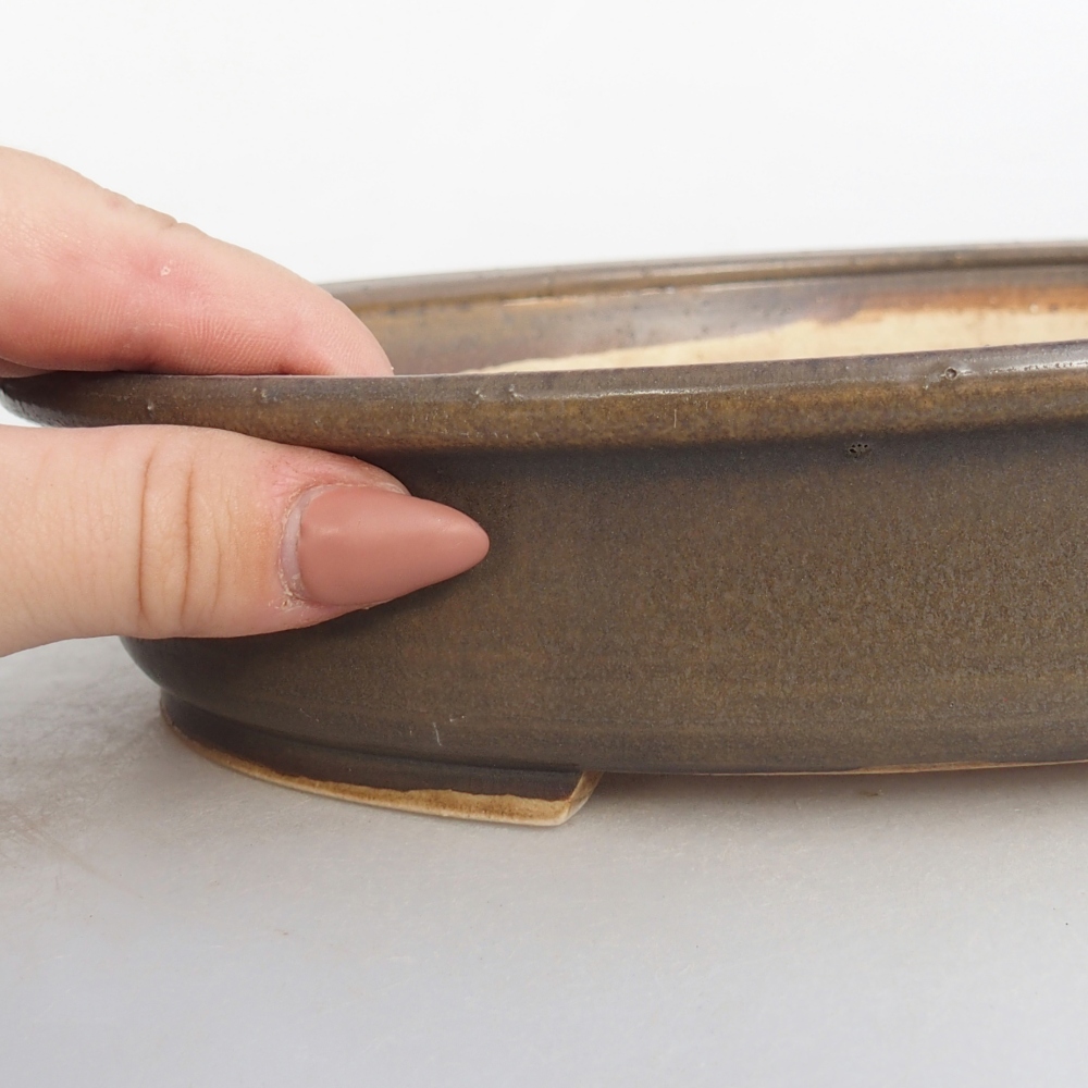 Bonsaischale aus Keramik 24 x 20,5 x 5 cm, braun