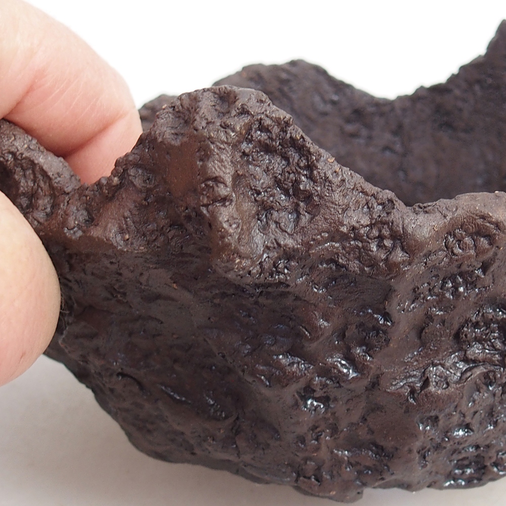 Keramikschale 14 x 13 x 13 cm , Farbe braun