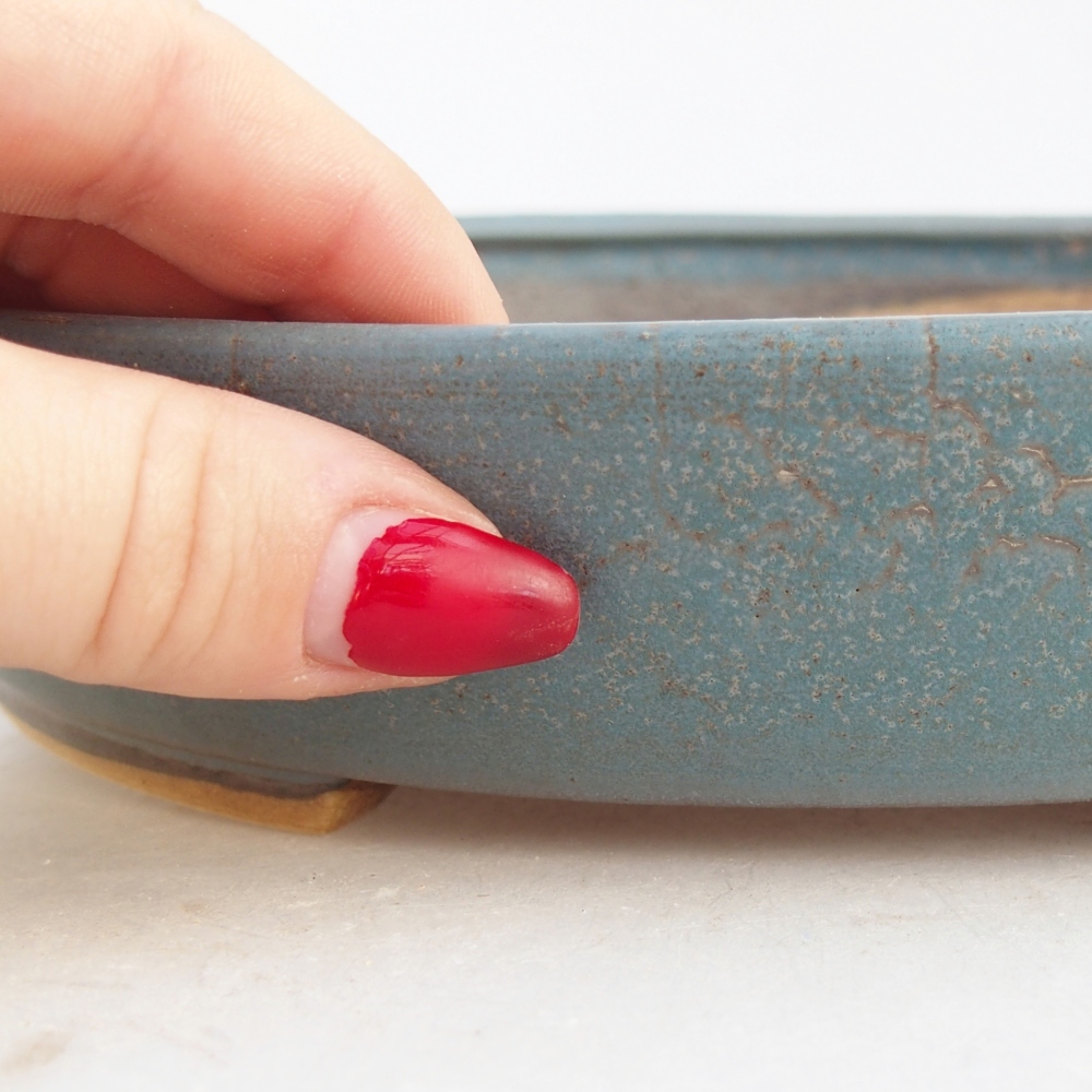 Bonsaischale aus Keramik 23 x 20 x 4,5 cm, Farbe blau