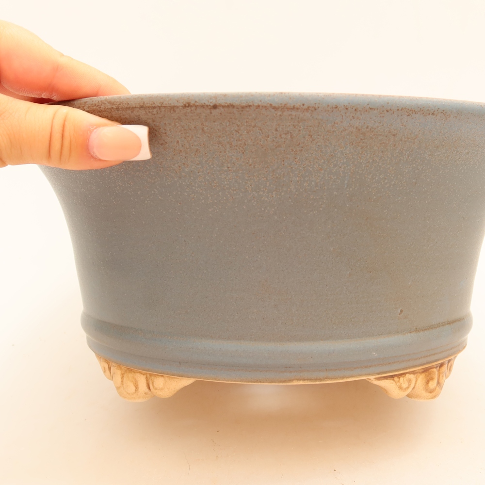 Keramik-Bonsai-Schale 24,5 x 24,5 x 11 cm, Farbe: Blau