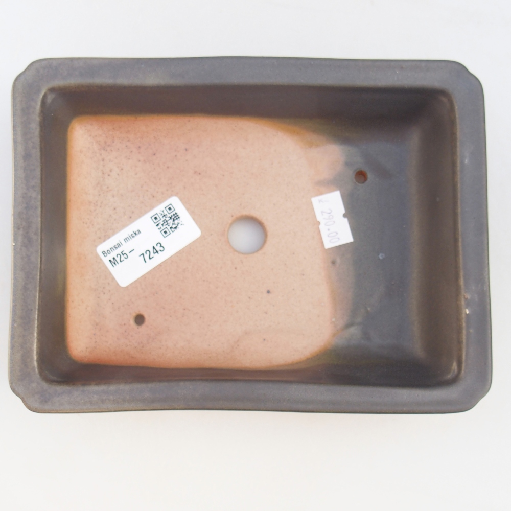 Bonsaischale aus Keramik 18 x 13,5 x 4 cm, metallfarben