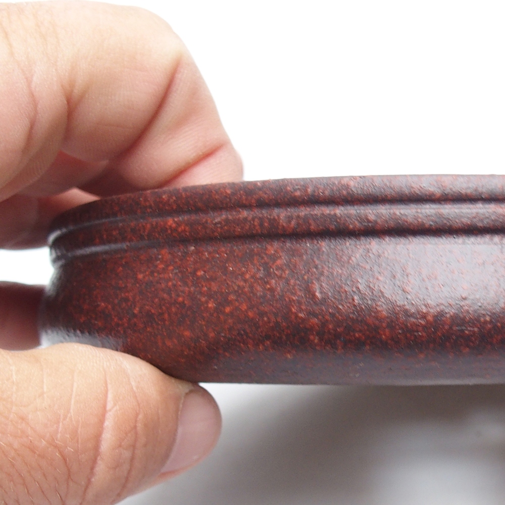 Schale 16 x 16 x 3,5 cm braun-rot