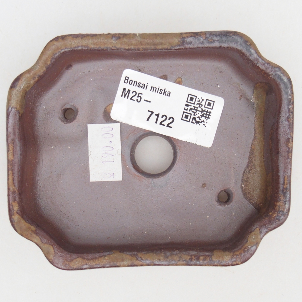 Bonsaischale aus Keramik 10 x 8,5 x 2,5 cm, braun