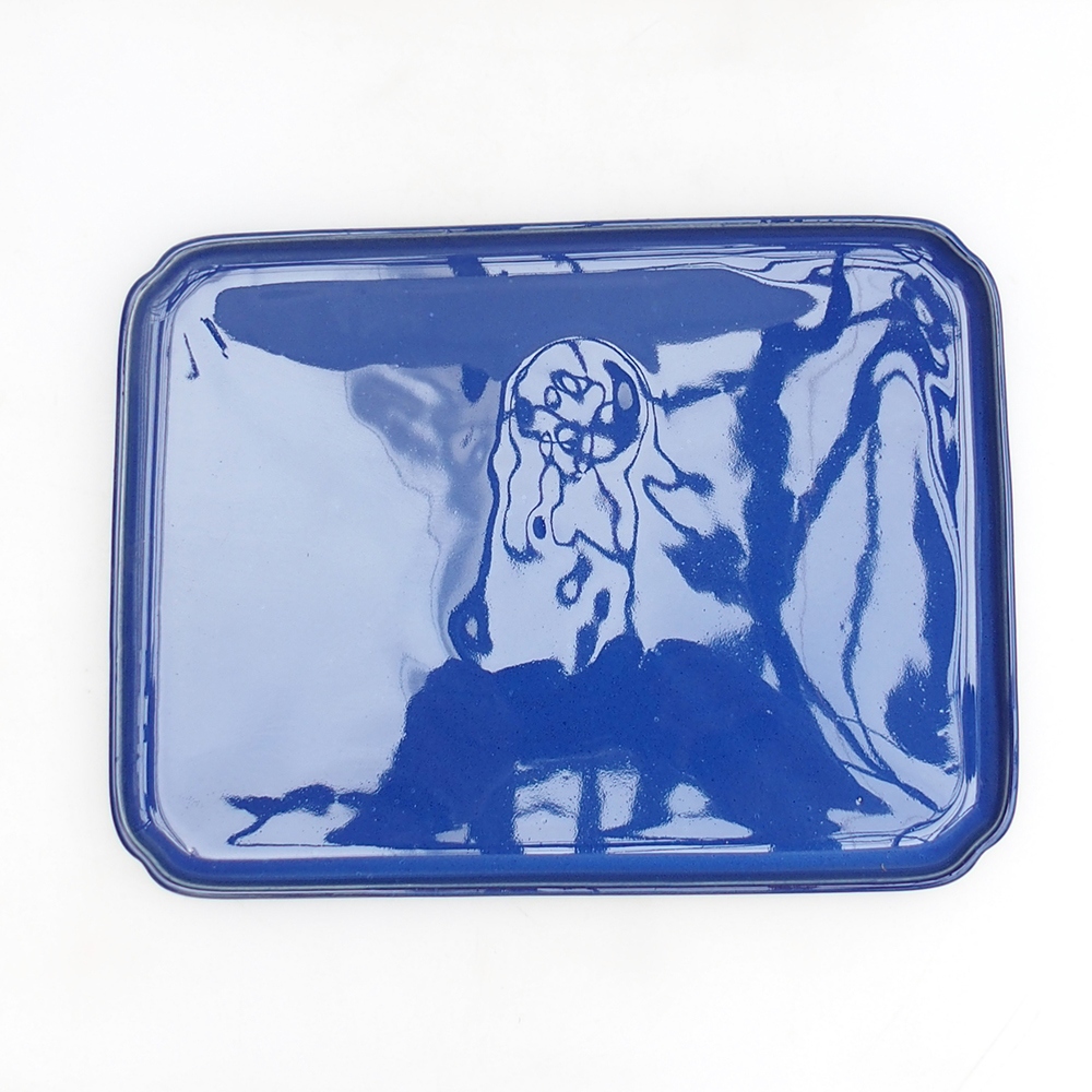 Keramikschale H07 - 28 x 19 x 1,5 cm - braun