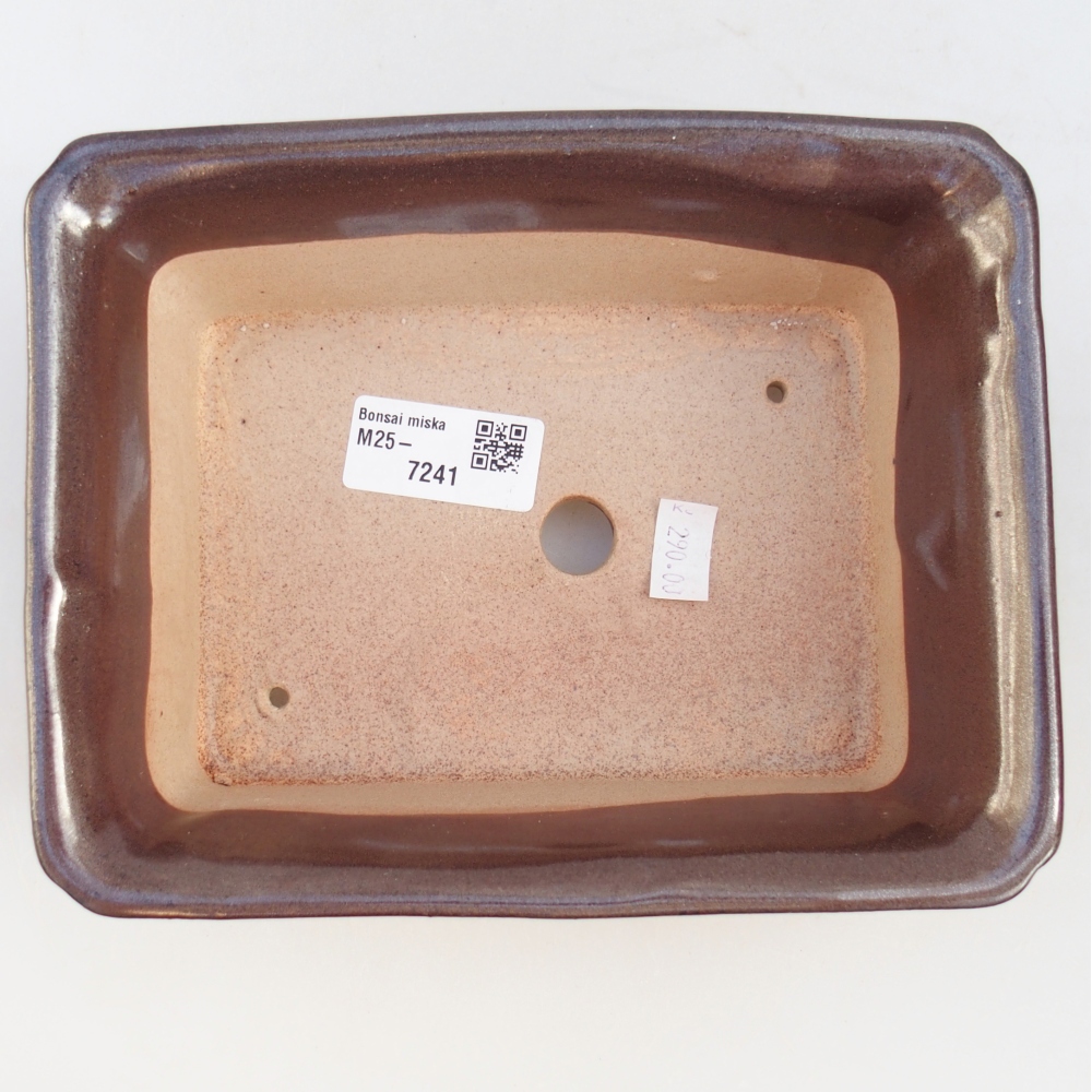 Bonsaischale aus Keramik 18 x 14 x 7 cm, metallfarben