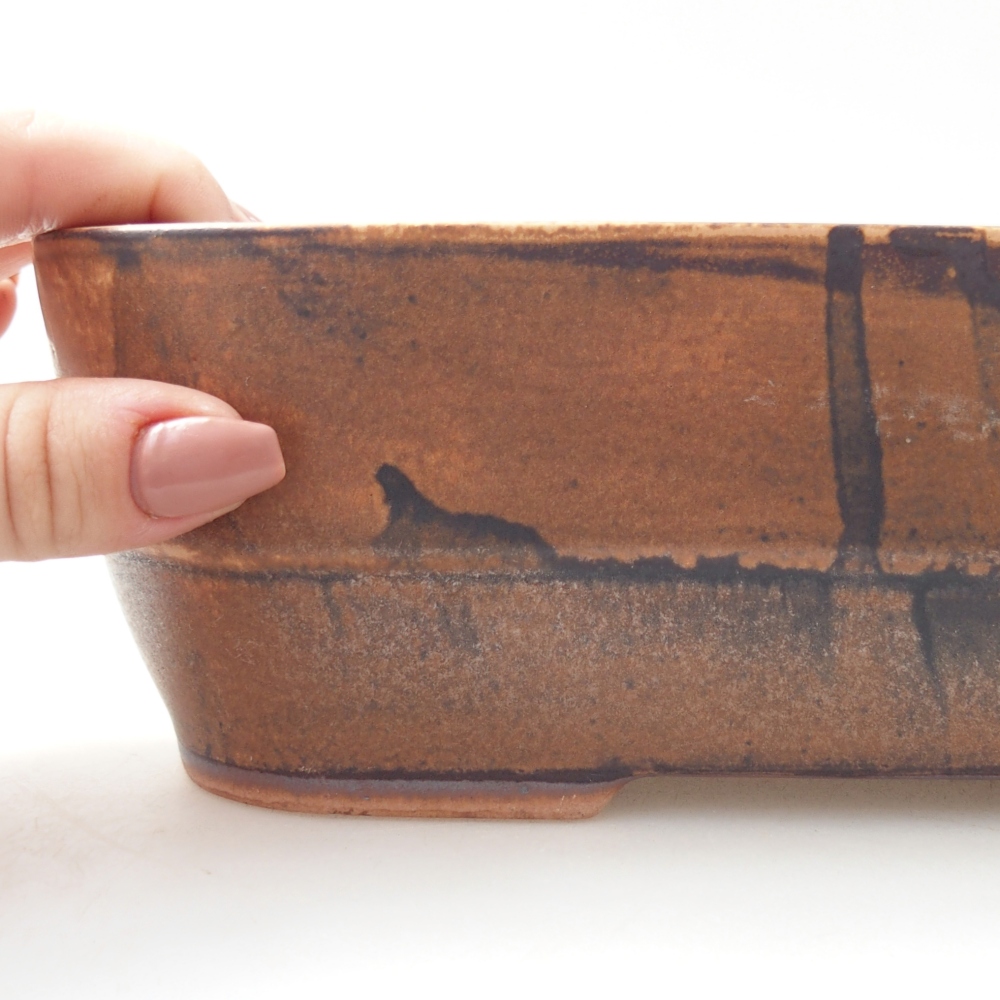 Bonsaischale aus Keramik 28 x 20,5 x 7,5 cm, braun