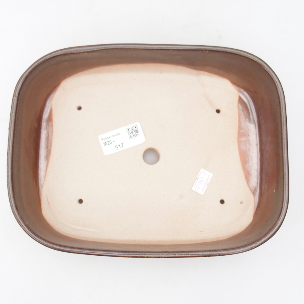 Bonsaischale aus Keramik 22,5 x 17 x 6 cm, braun