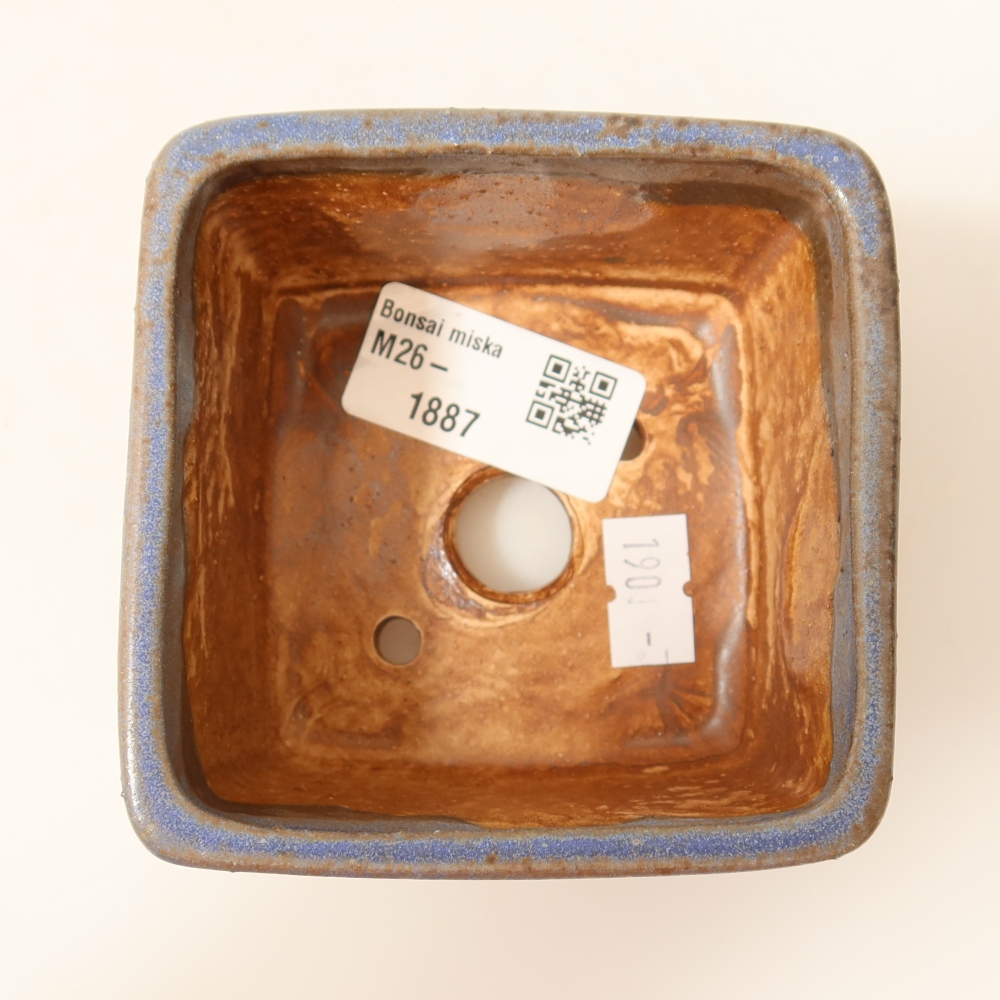 Bonsaischale aus Keramik 8,5 x 8,5 x 5,5 cm, Farbe blau