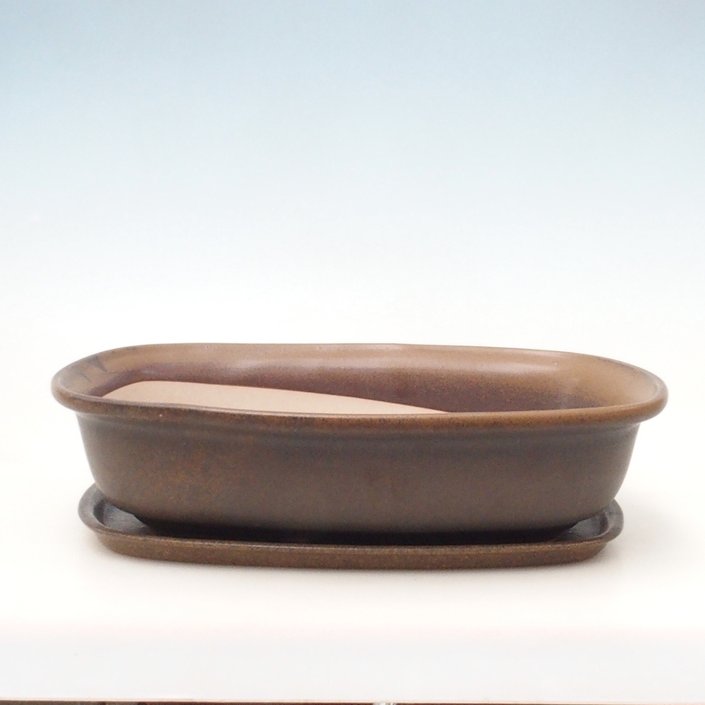 Bonsaischale + Untertasse H10 - 37 x 28 x 9 cm.