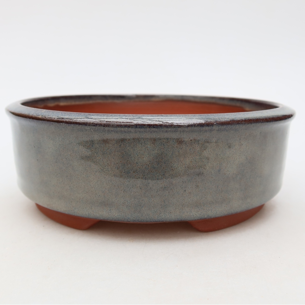 Keramik-Bonsai-Schale, 15,5 x 15,5 x 5 cm, Farbe: Grau