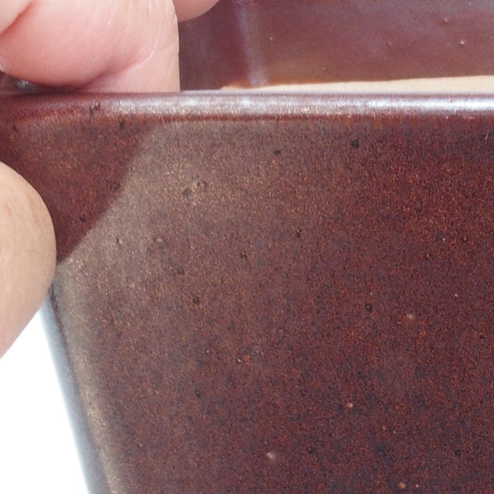 Bonsaischale aus Keramik 13,5 x 13,5 x 13,5 cm, braun