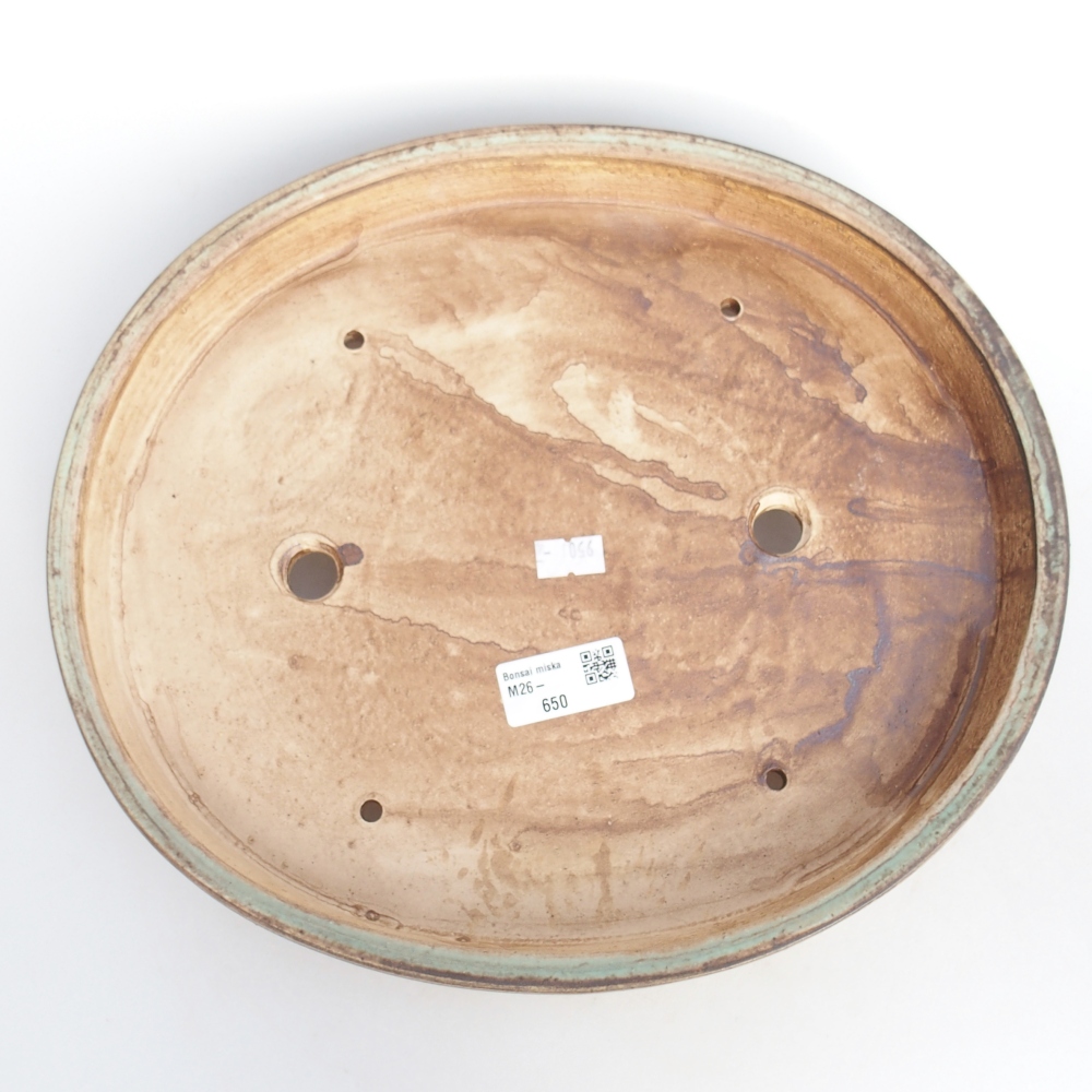Bonsaischale aus Keramik 31 x 27 x 4,5 cm, grün