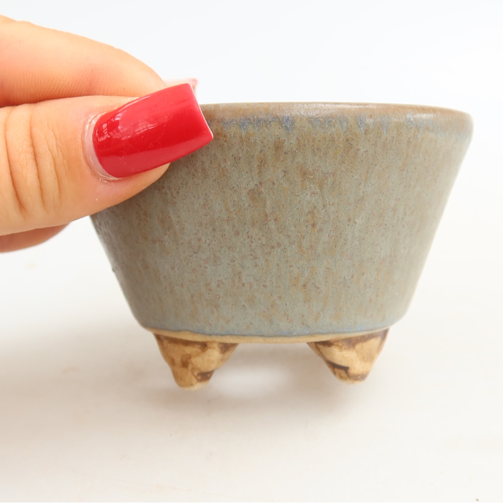 Bonsaischale aus Keramik 8,5 x 8,5 x 5 cm, Farbe blau