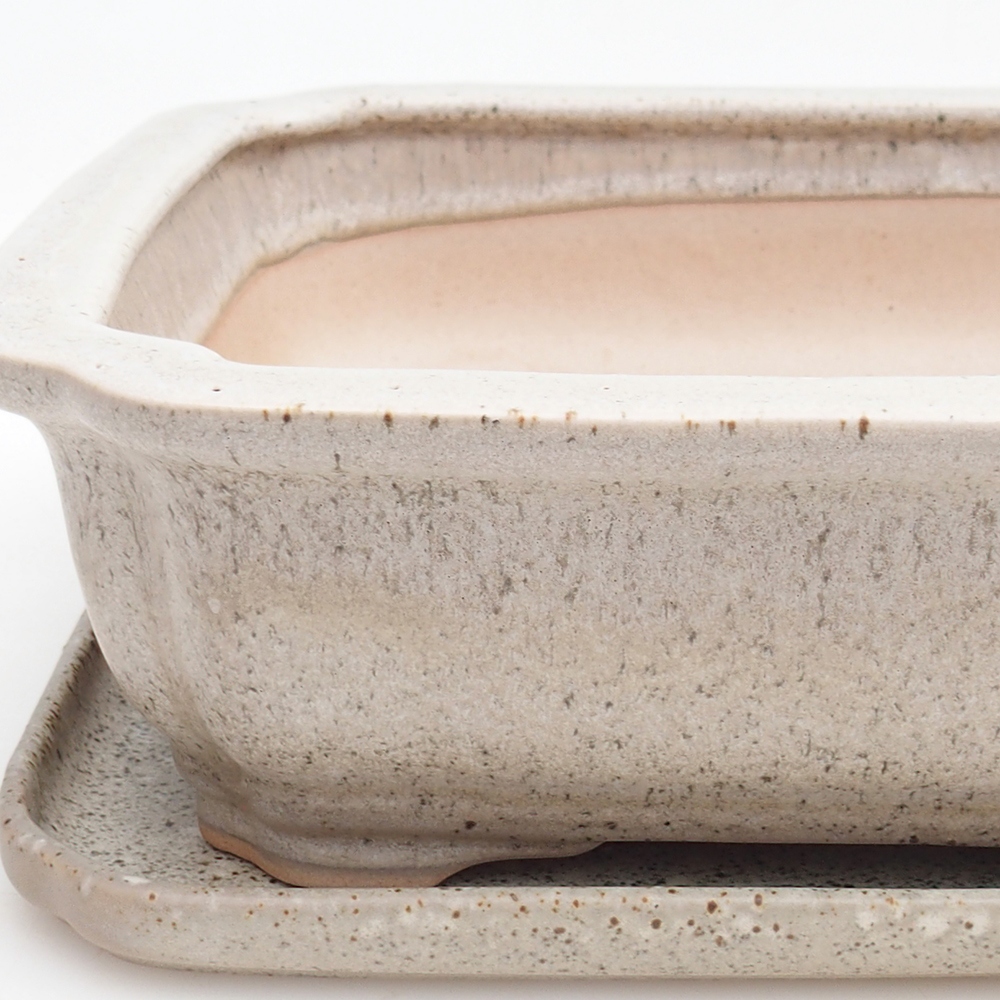 Bonsaischale + Untertasse H07 - 30 x 20,5 x 8 cm.