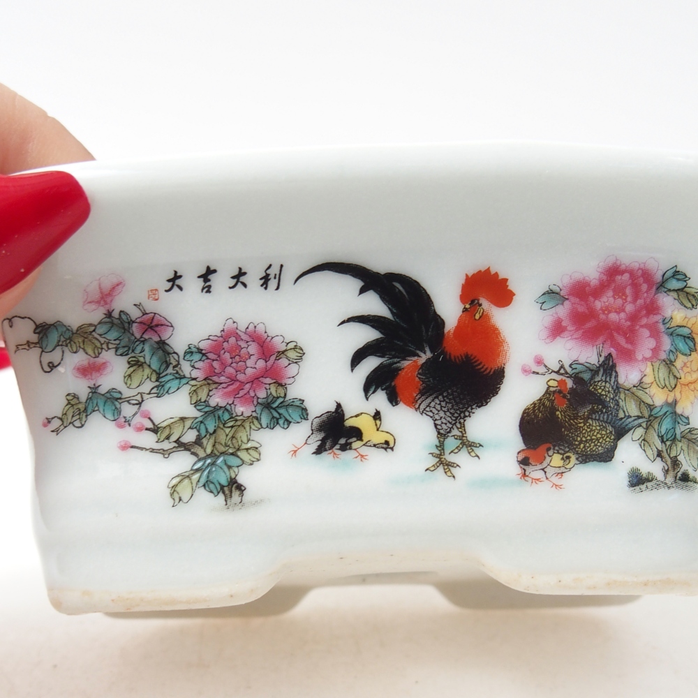 Mini-Bonsaischale 10 x 7,5 x 4 cm, Farbe weiß