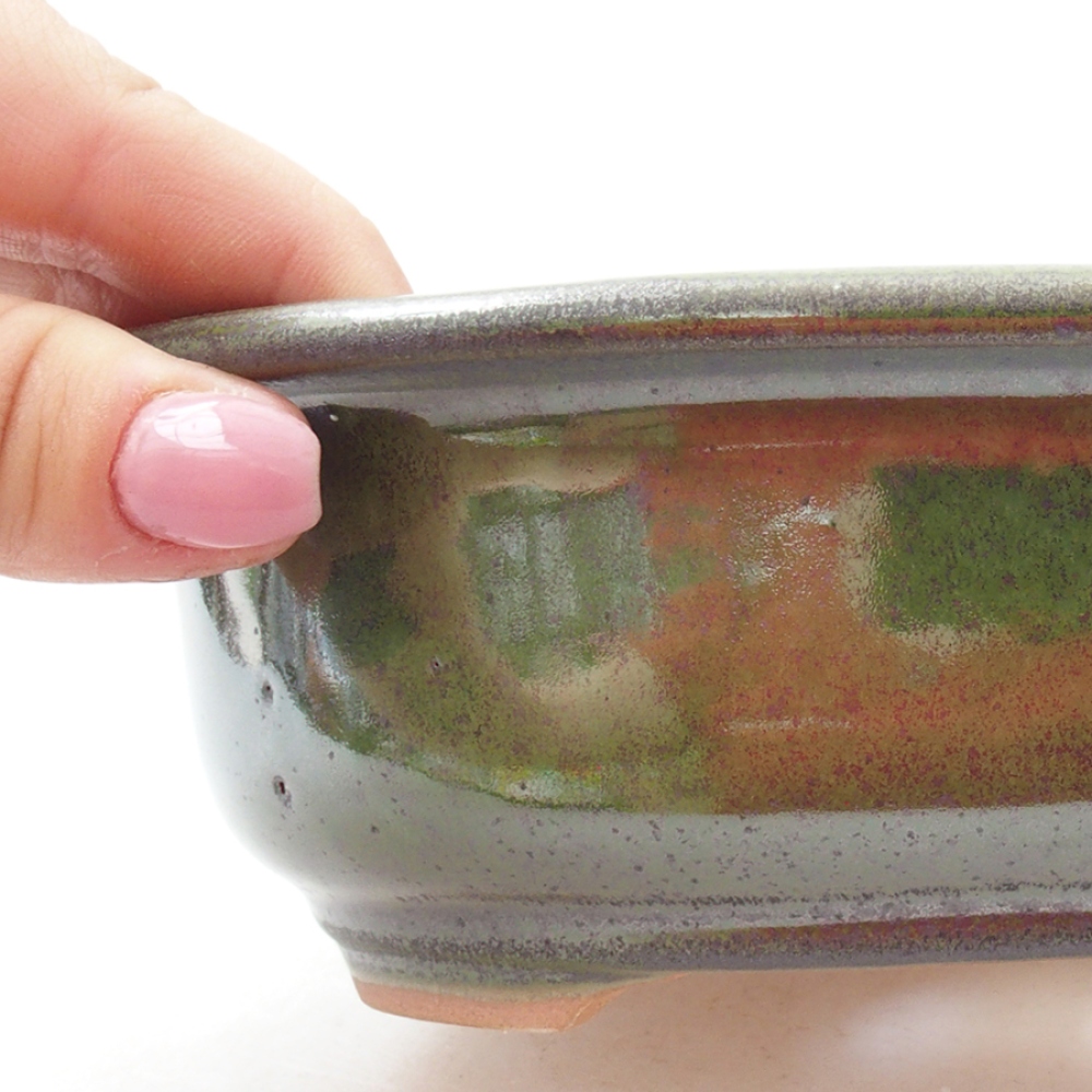 Bonsaischale aus Keramik 18 x 14,5 x 6 cm, grün