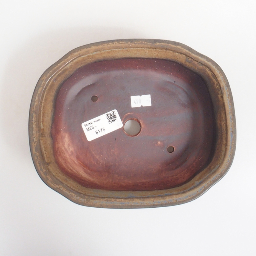 Bonsaischale aus Keramik 10 x 8,5 x 4 cm, braun