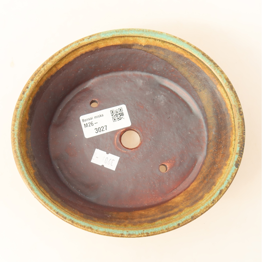 Keramik-Bonsai-Schale, 17,5 × 16,5 × 4,5 cm, Farbe: grün