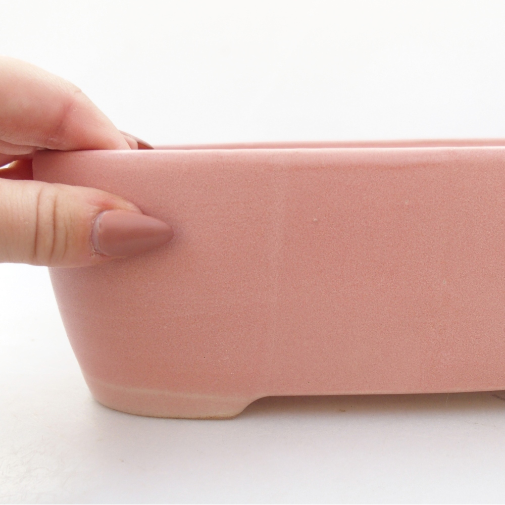Bonsaischale aus Keramik 23 x 18 x 7,5 cm, rosa