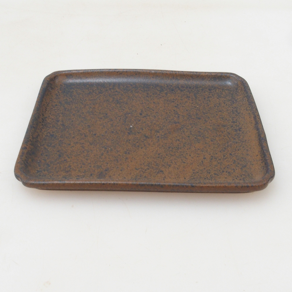 Rechteckige Bonsaischale D5-M - 12,5 x 10,5 x 1 cm - braun