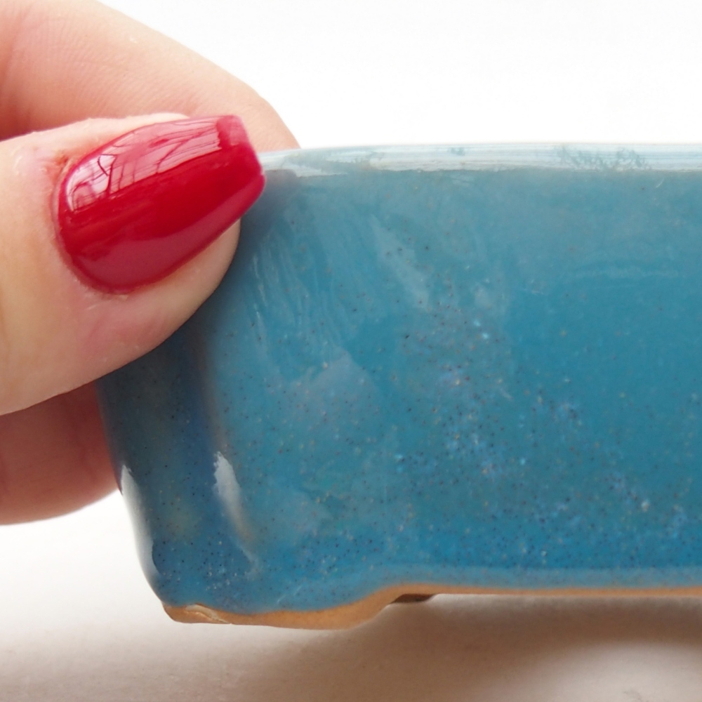 Bonsaischale aus Keramik 10,5 x 8 x 3,5 cm, Farbe blau