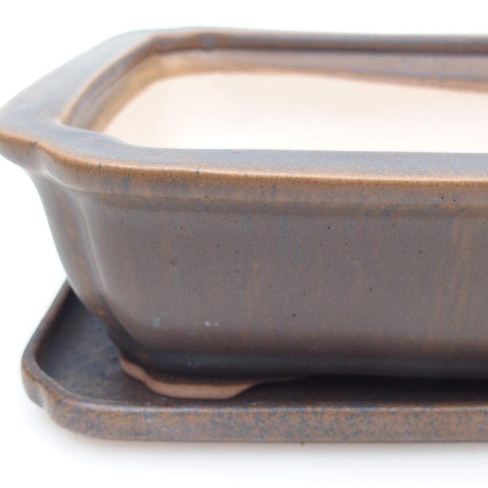 Bonsaischale + Untertasse H07 - 30 x 20,5 x 8 cm.