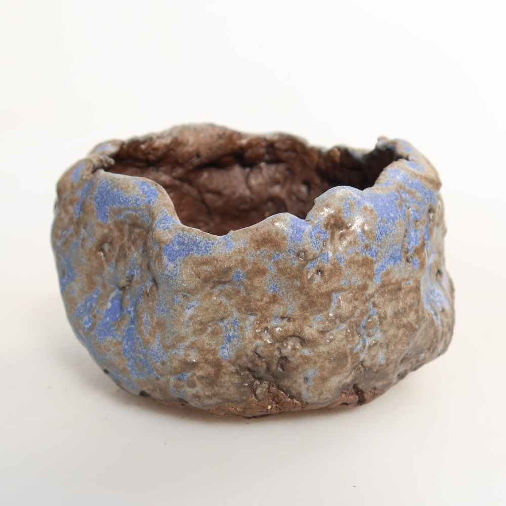 Keramikschale  7 x 7 x 5 cm, Farbe: blau-braun