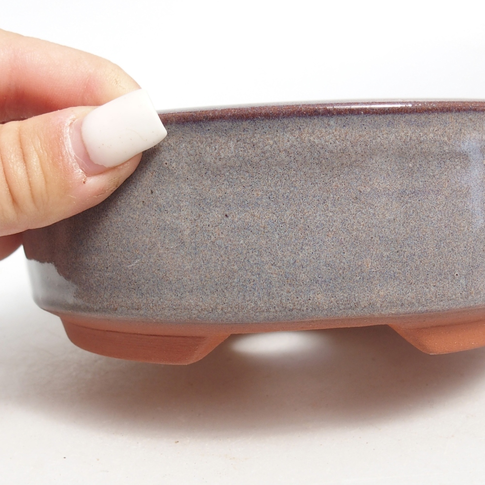 Bonsaischale aus Keramik 15 x 15 x 5 cm, grau