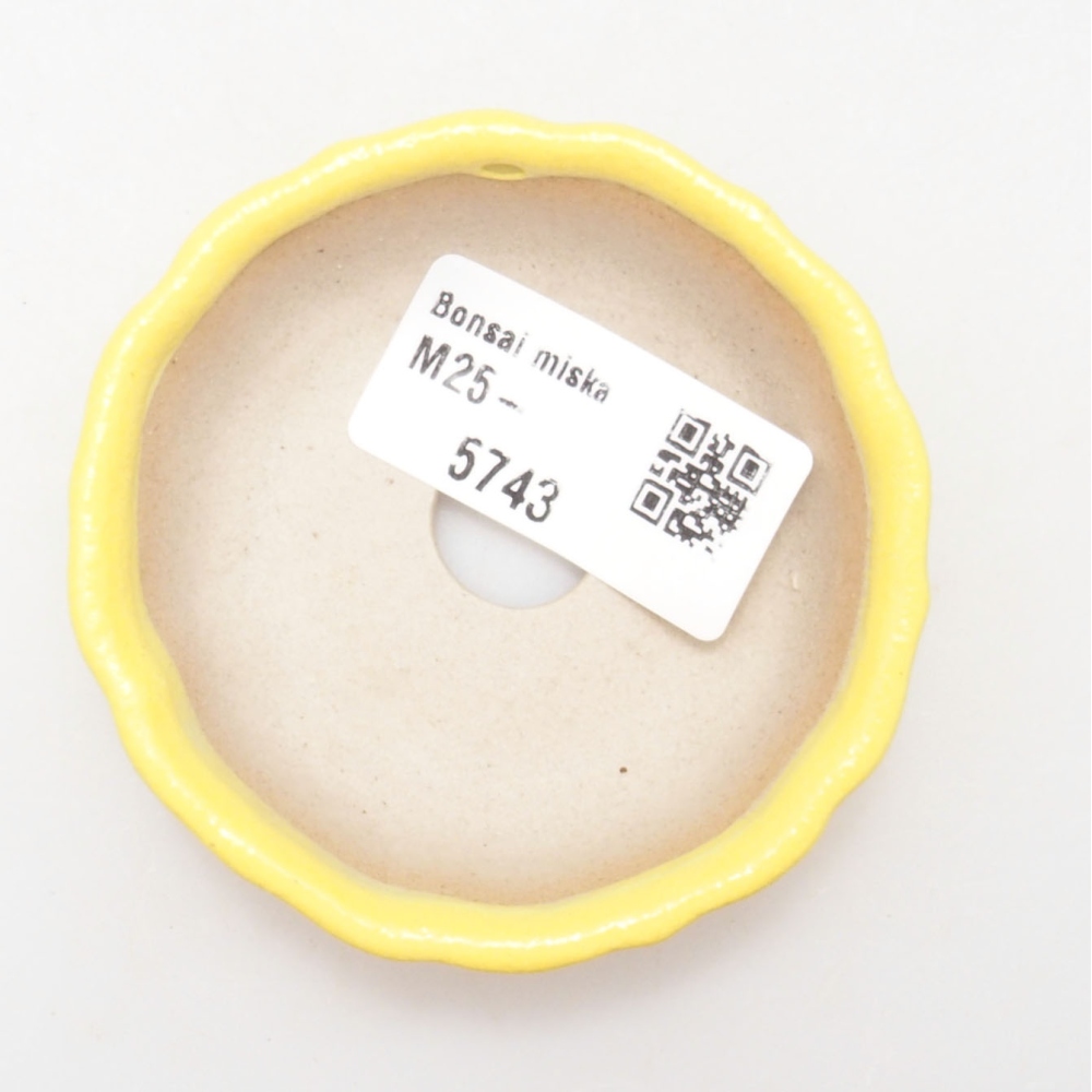 Bonsaischale aus Keramik 7 x 7 x 2 cm, gelb