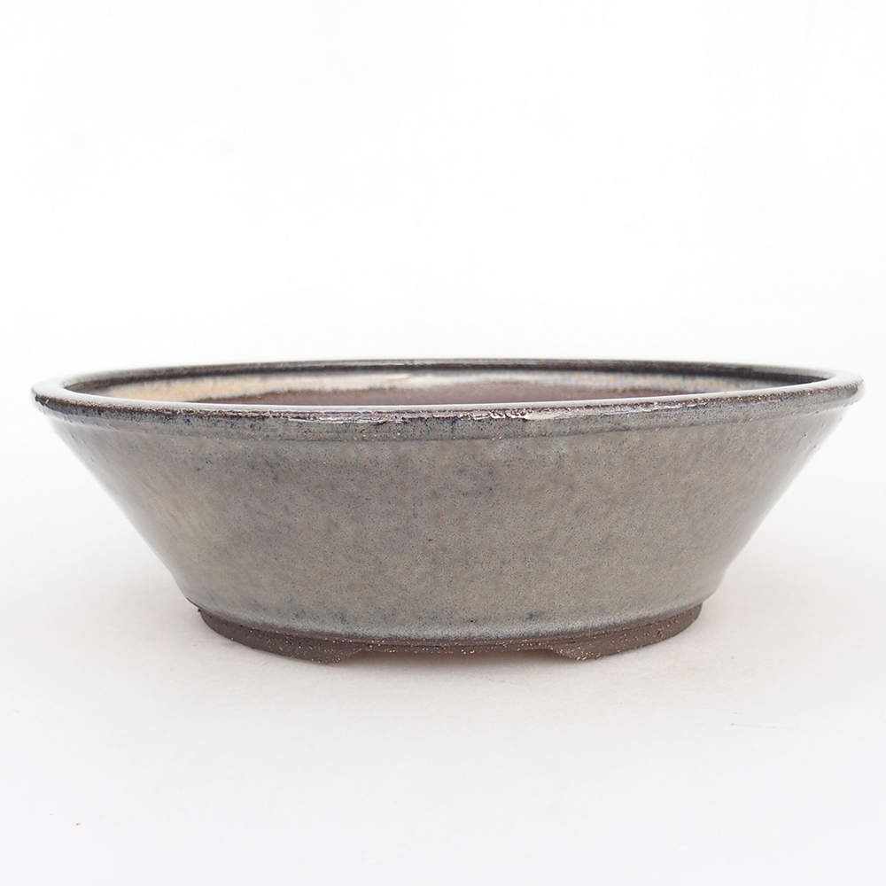 Bonsaischale aus Keramik 19 x 19 x 6 cm, grau