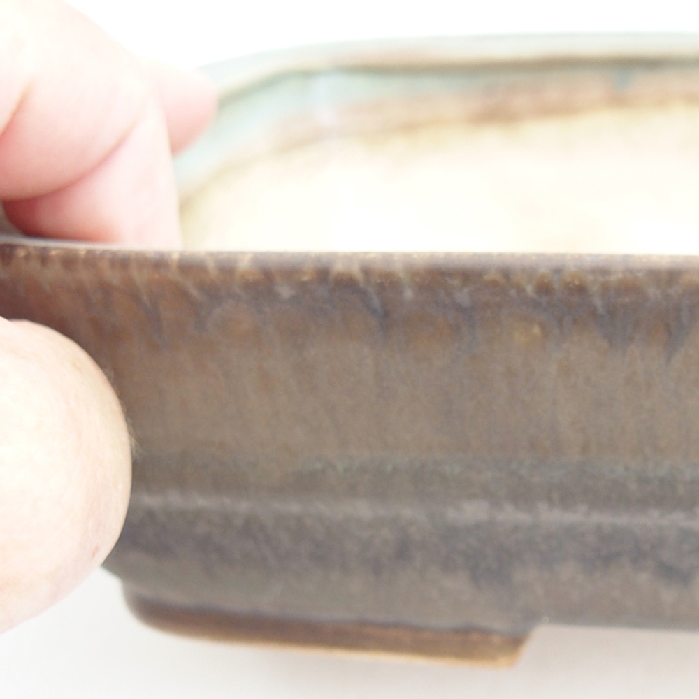 Bonsaischale aus Keramik 21,5 x 17,5 x 5,5 cm, grün