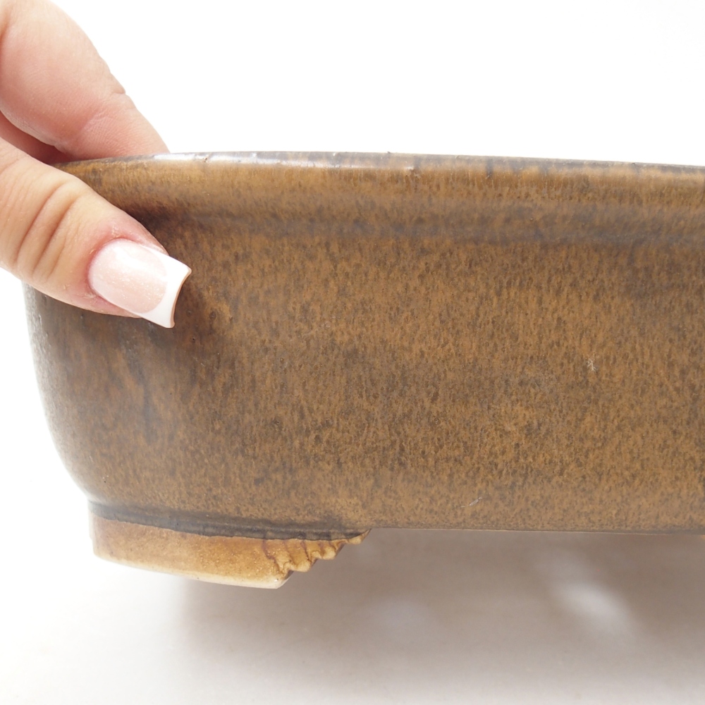 Bonsaischale aus Keramik 25 x 21 x 8 cm, braun