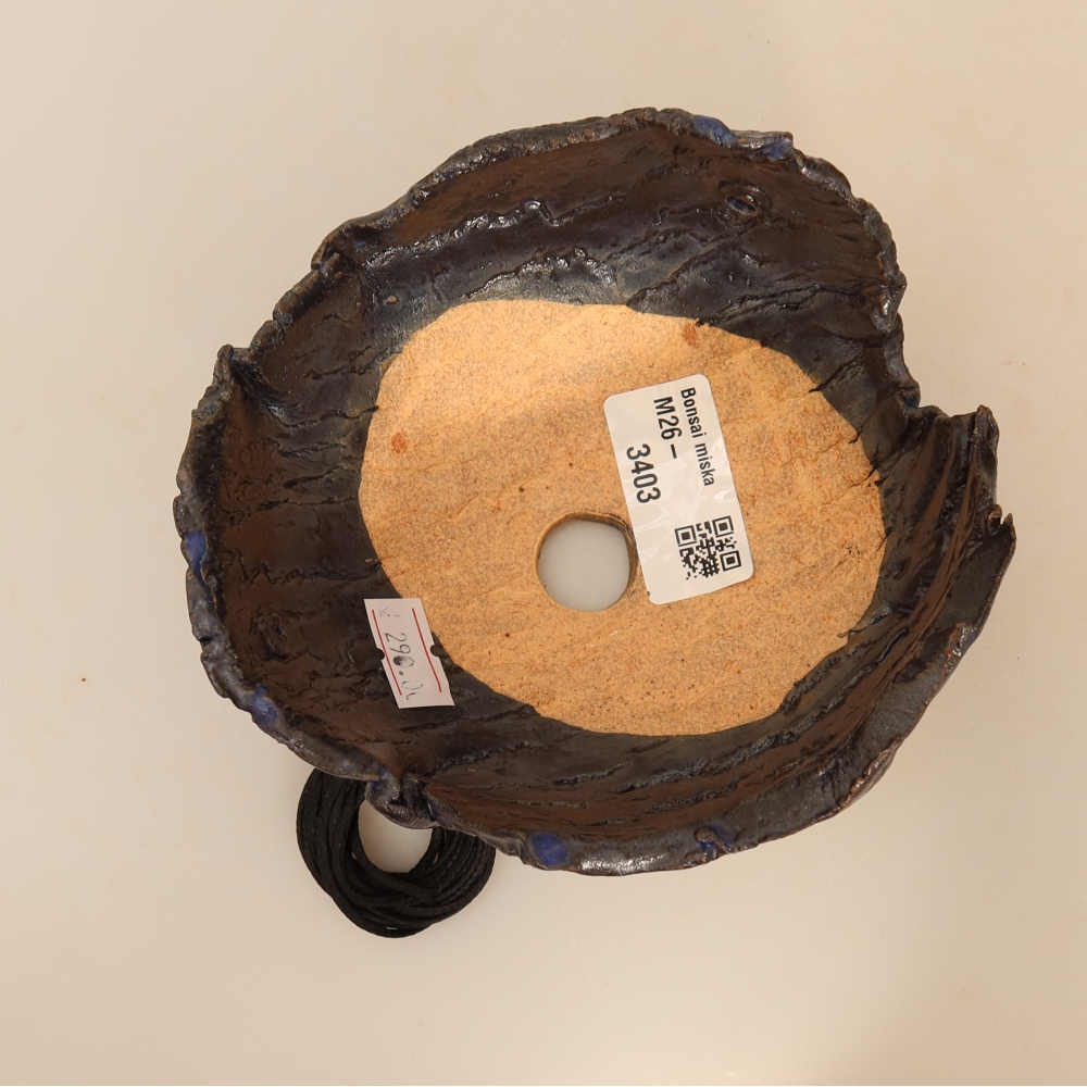 Keramikschale für Kokedama, 12,5 x 12 x 7 cm, Farbe: Blau