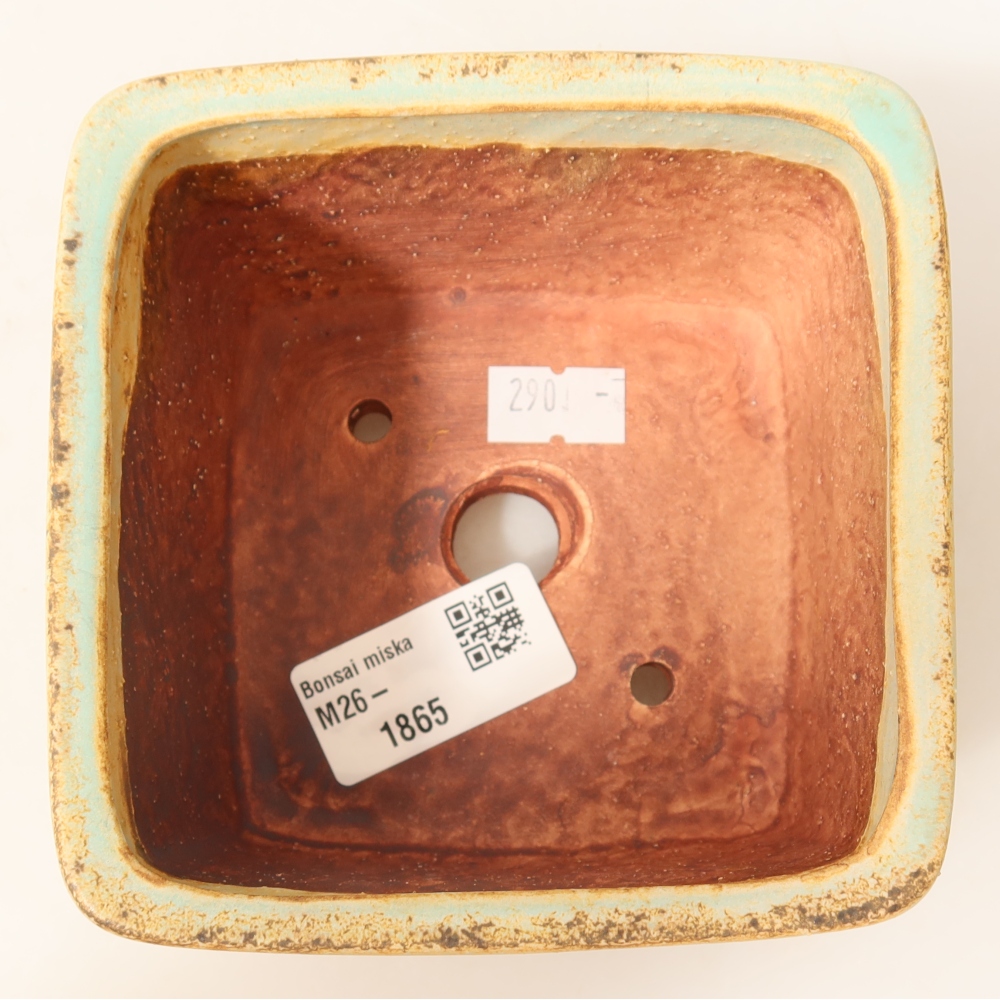 Keramik-Bonsai-Schale 10,5 x 10,5 x 7 cm, Farbe: grün