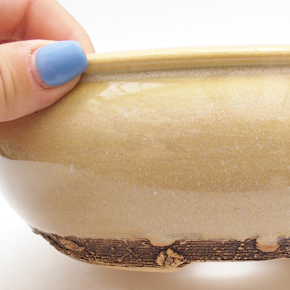 Bonsaischale aus Keramik 18,5 x 18,5 x 6,5 cm, grün