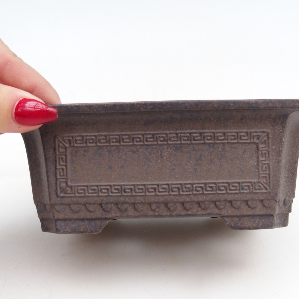 Bonsaischale aus Keramik 15,5 x 10,5 x 6 cm, bräunlich ocker