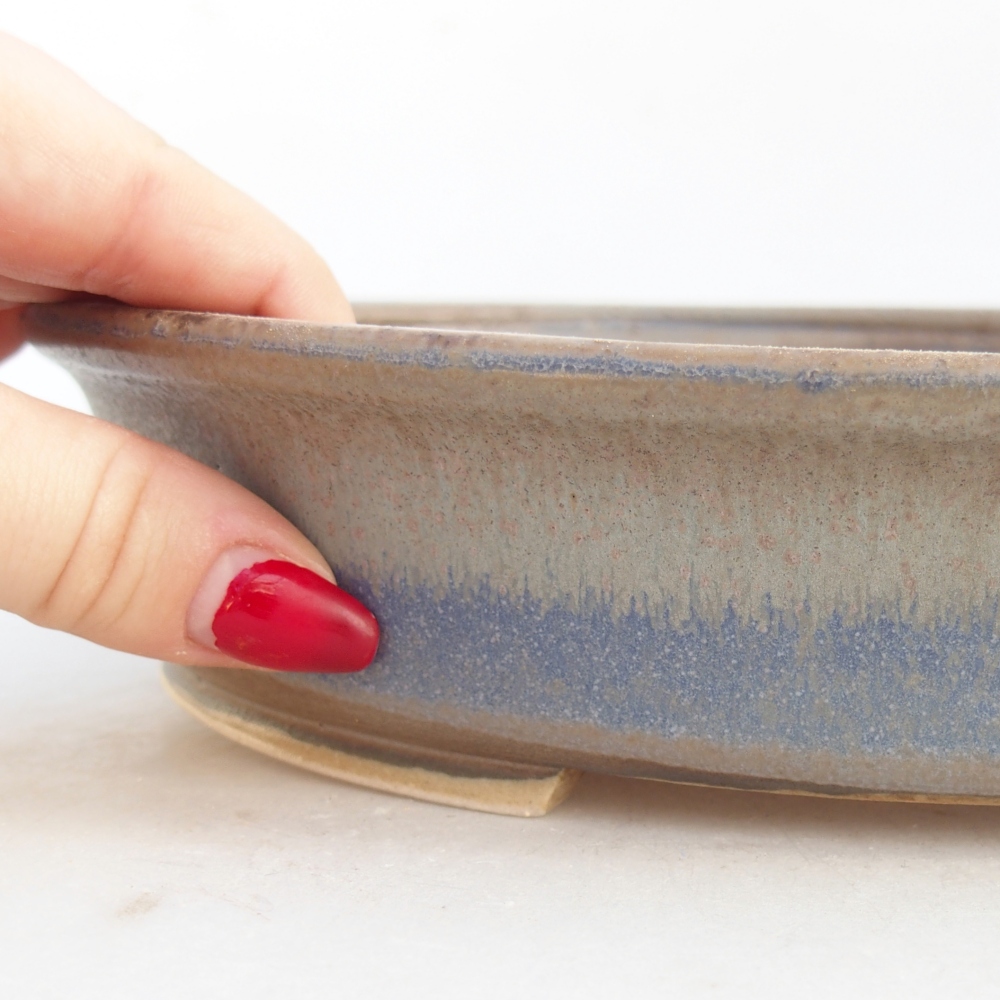 Bonsaischale aus Keramik 24 x 21 x 5 cm, Farbe blau