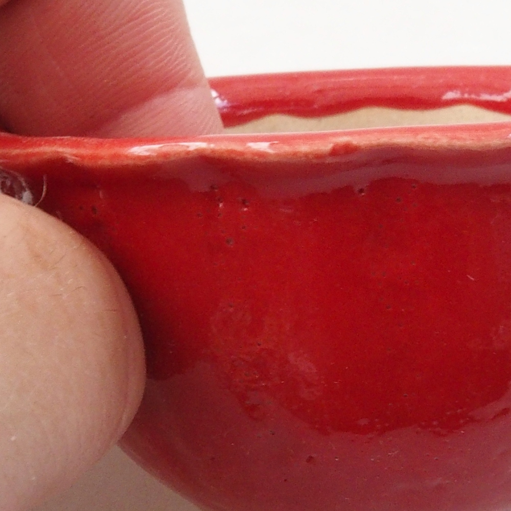 Mini-Bonsaischale 7 x 7 x 3,5 cm, Farbe rot