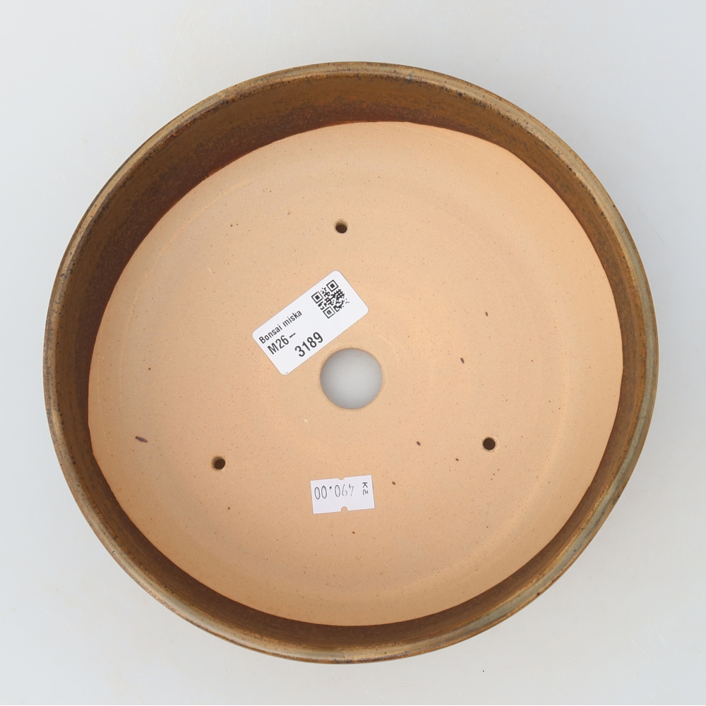Keramik-Bonsai-Schale 19,5 x 19,5 x 6,5 cm, Farbe: braun