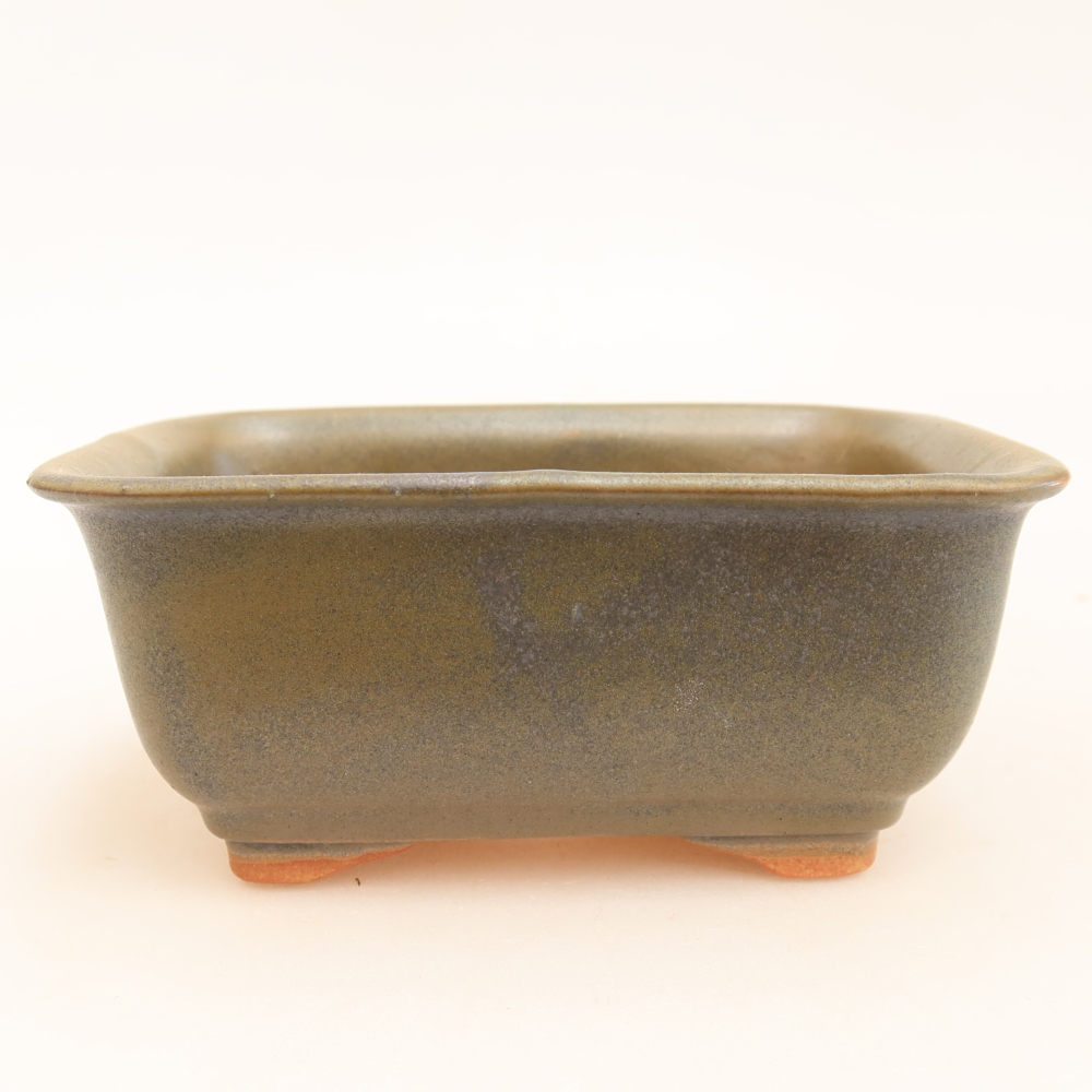 Bonsaischale aus Keramik 13,5 x 10,5 x 6 cm, grün
