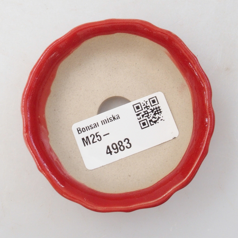 Mini-Bonsaischale 7 x 7 x 2 cm, Farbe rot