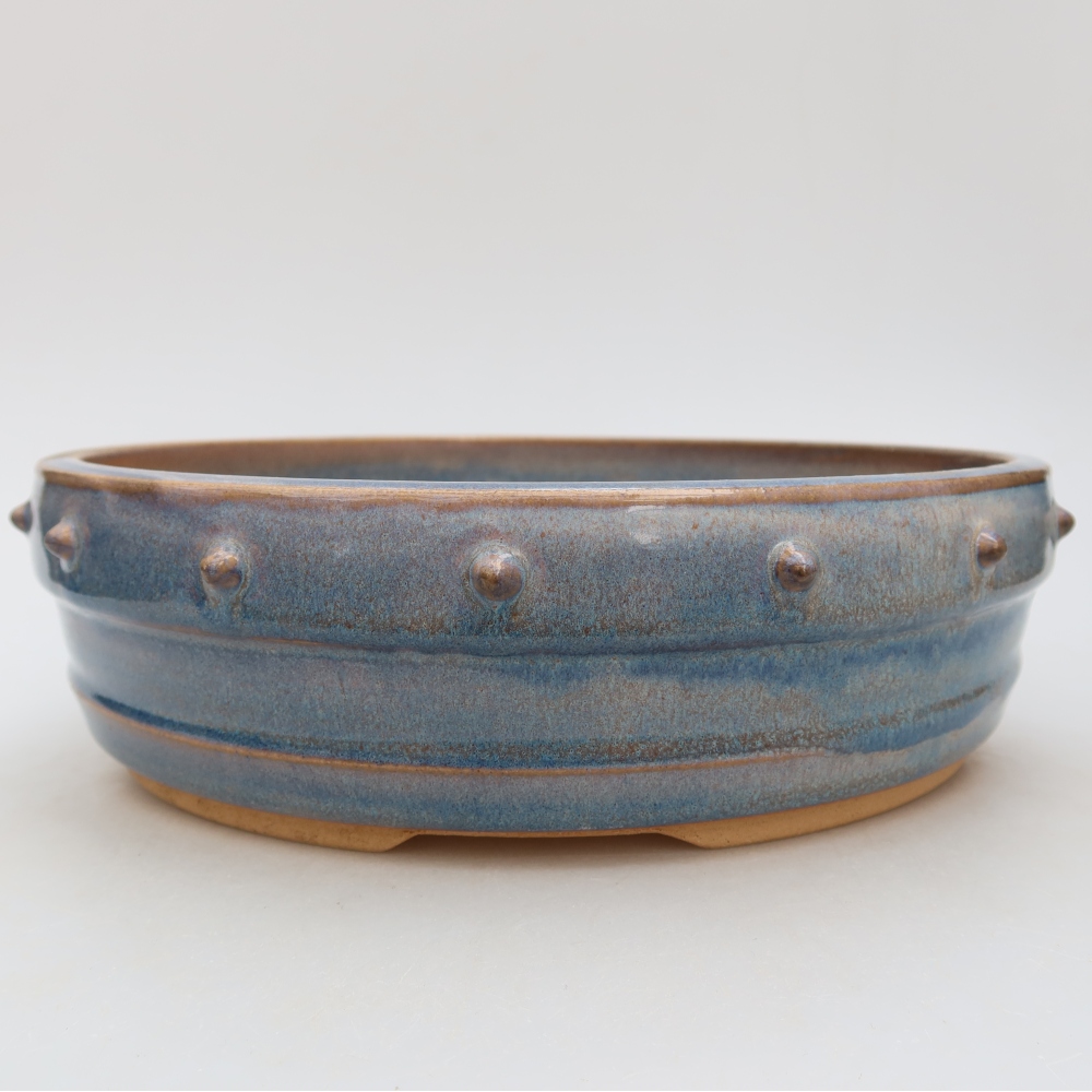 Keramik-Bonsai-Schale, 23,5 x 23,5 x 7 cm, Farbe: Blau