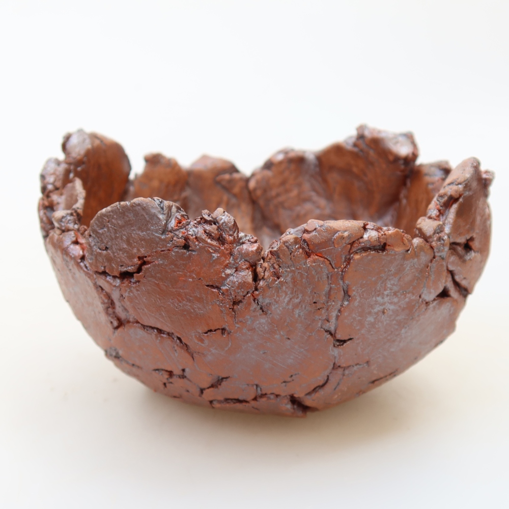 Keramische Muschel 10 x 10 x 7 cm , Farbe braun