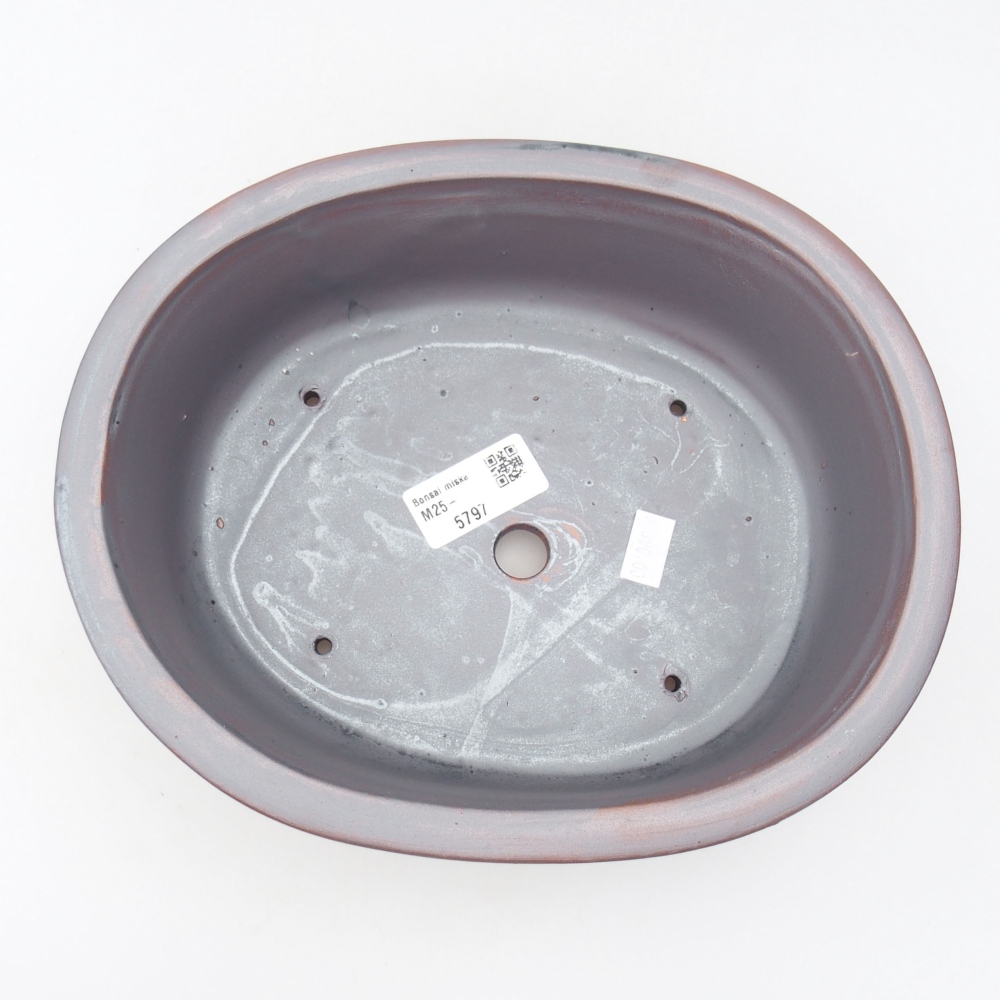 Bonsaischale aus Keramik 23 x 19,5 x 7 cm, metallfarben