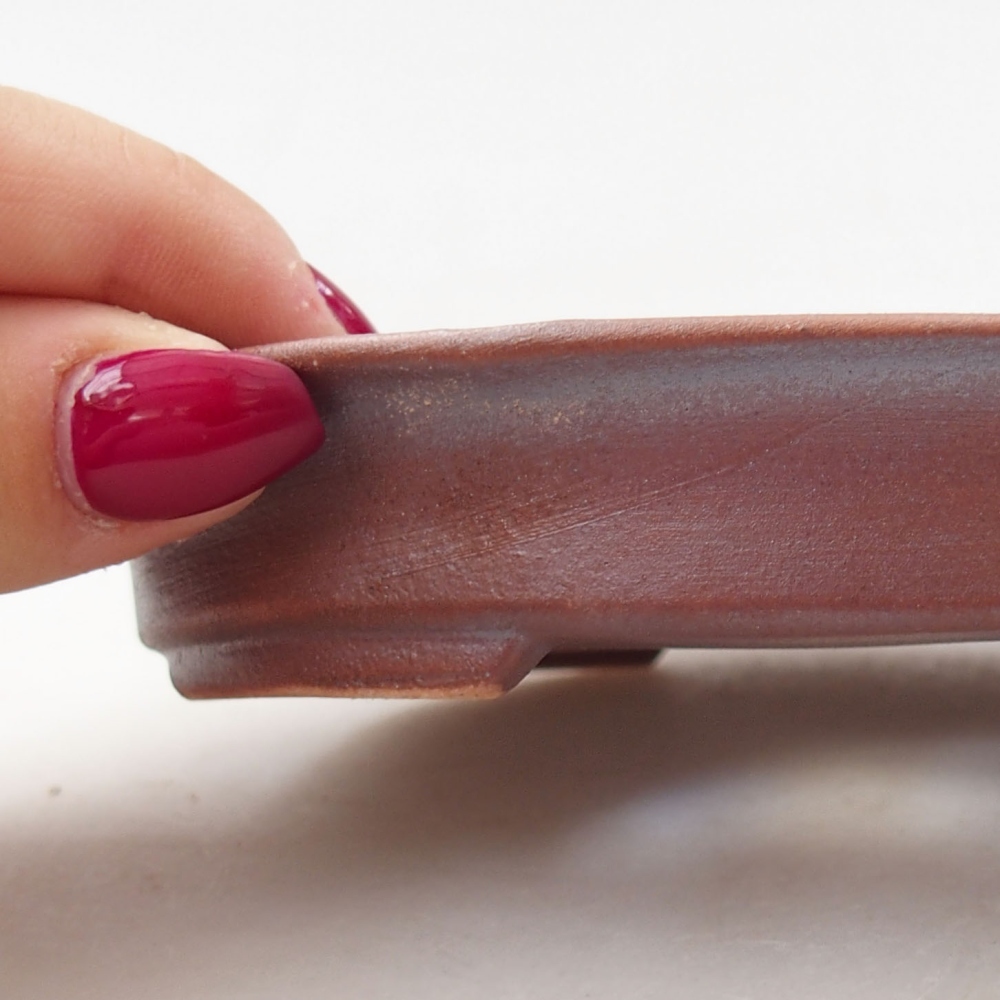 Bonsaischale aus Keramik 12,5 x 10,5 x 2 cm, braun
