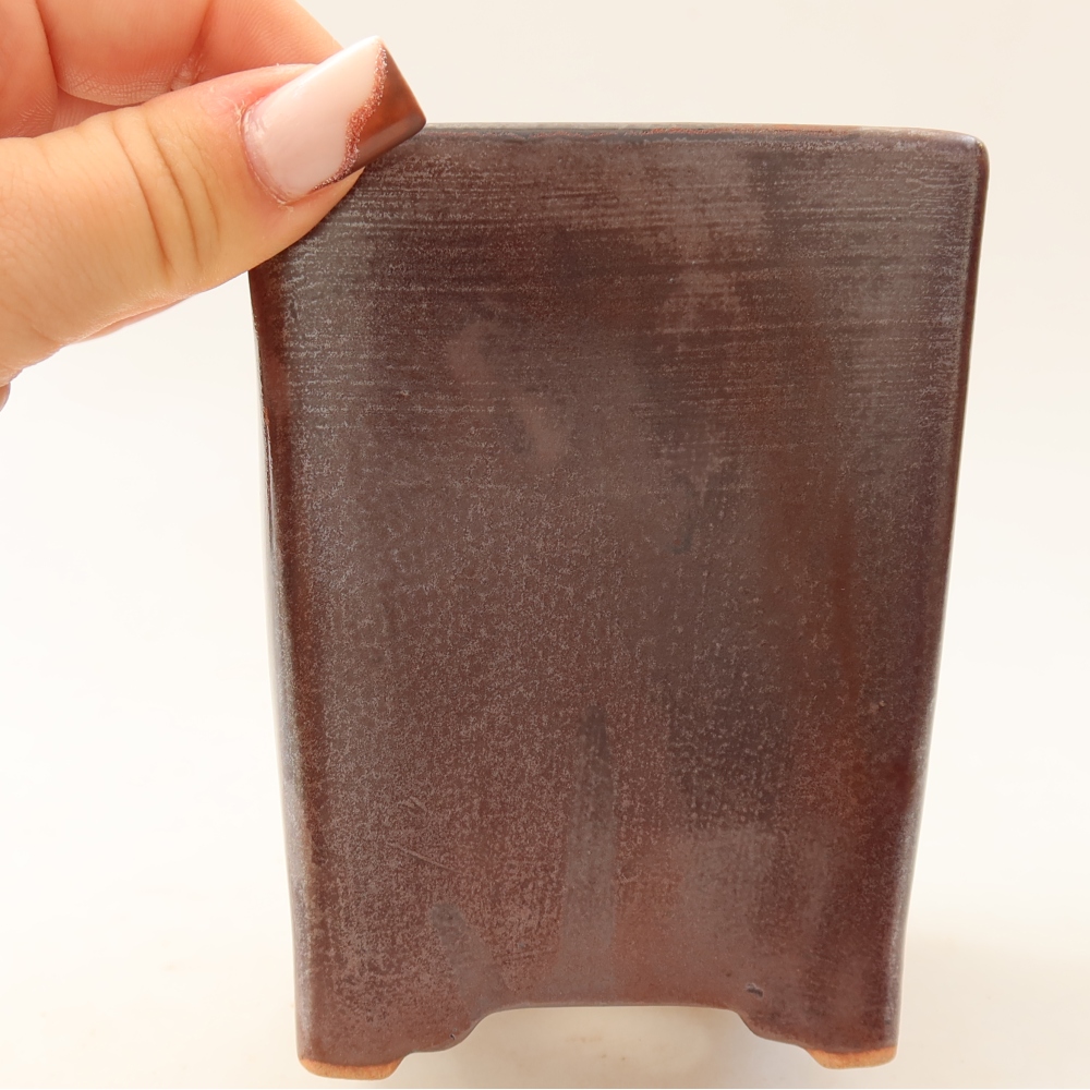 Keramik-Bonsai-Schale 9 x 9 x 11,5 cm, Farbe: braun