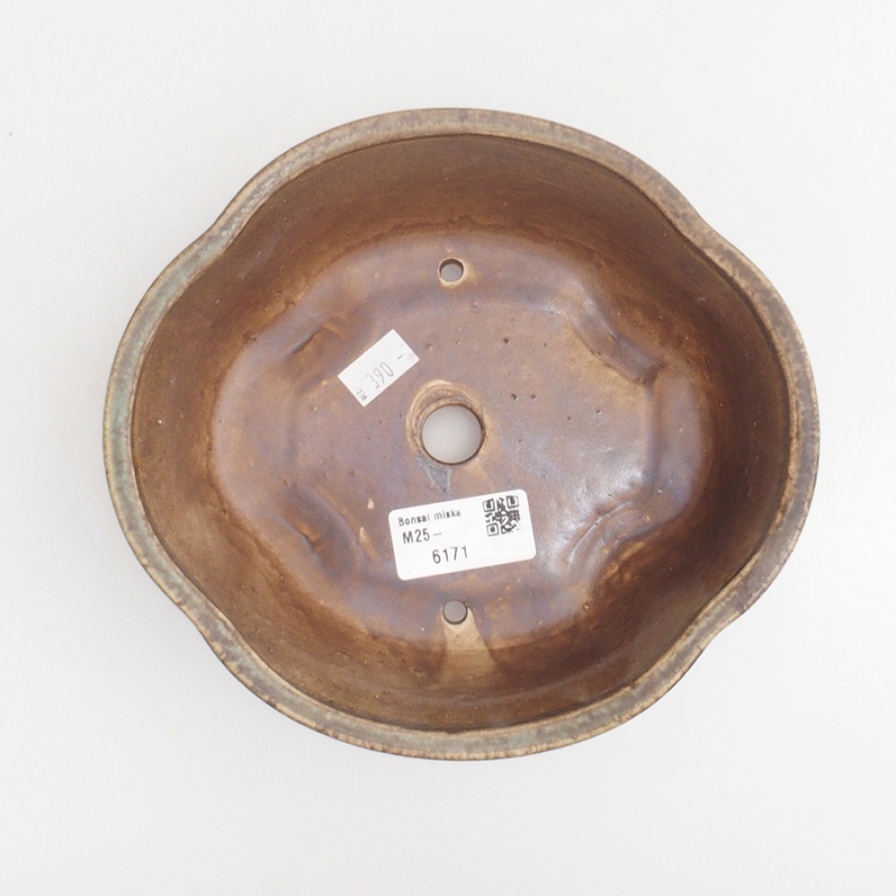 Bonsaischale aus Keramik 10 x 8,5 x 4 cm, braun