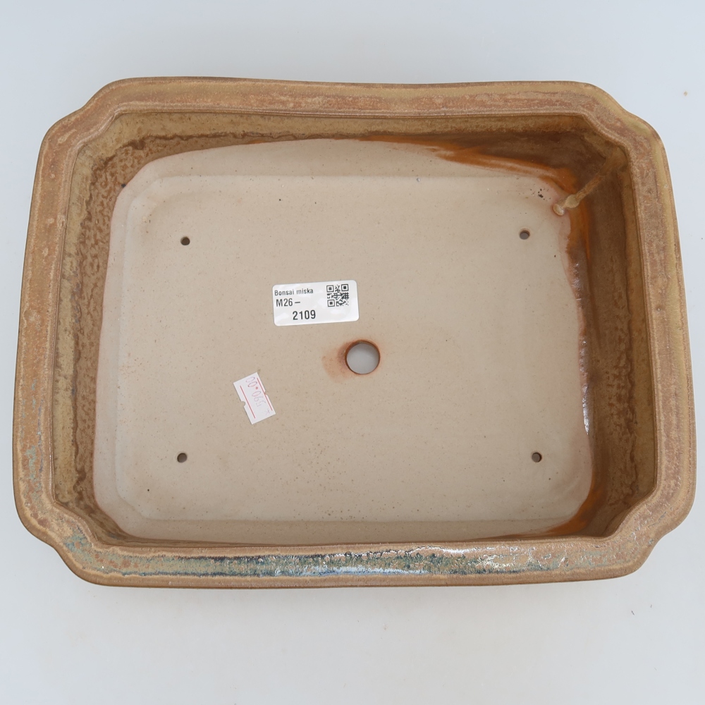Bonsaischale aus Keramik 27,5 x 21,5 x 7 cm, Farbe beige