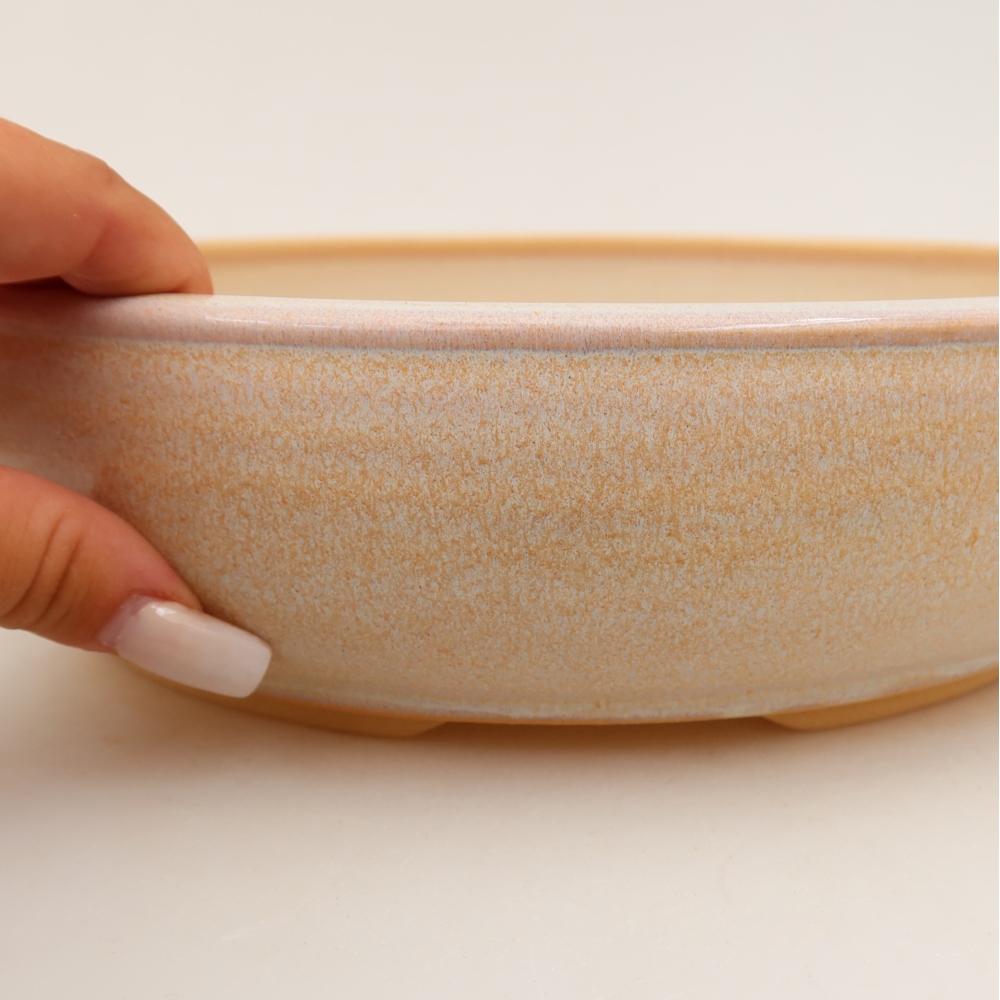 Keramik-Bonsai-Schale 27 x 27 x 6,5 cm, Farbe: Beige