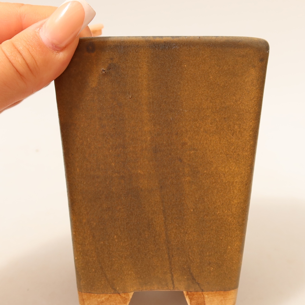 Keramik-Bonsai-Schale 8,5 x 8,5 x 10,5 cm, Farbe: braun